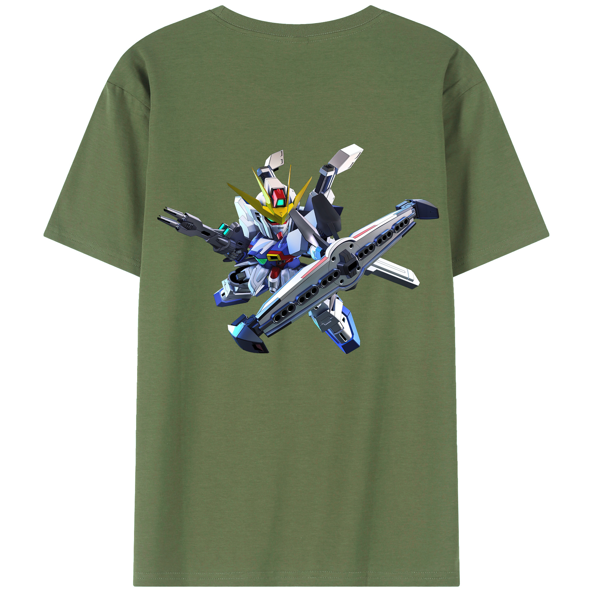 （画像用） 機動戦士ガンダム Mobile Suit Gundam 綿100％ メンズ半袖Tシャツ（バックプリント） 通気性